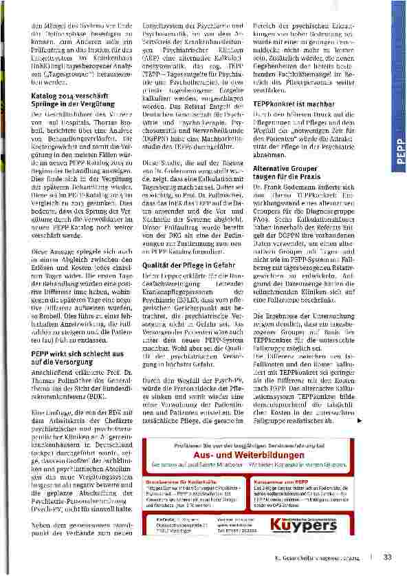 Vorschauseite 2: VKD-Experten: Psychiatrische Versorgung in Gefahr