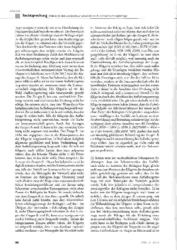 Vorschauseite 6: Drohung mit einer Strafanzeige zum Zwecke des Abschlusses eines Aufhebungsvertrags