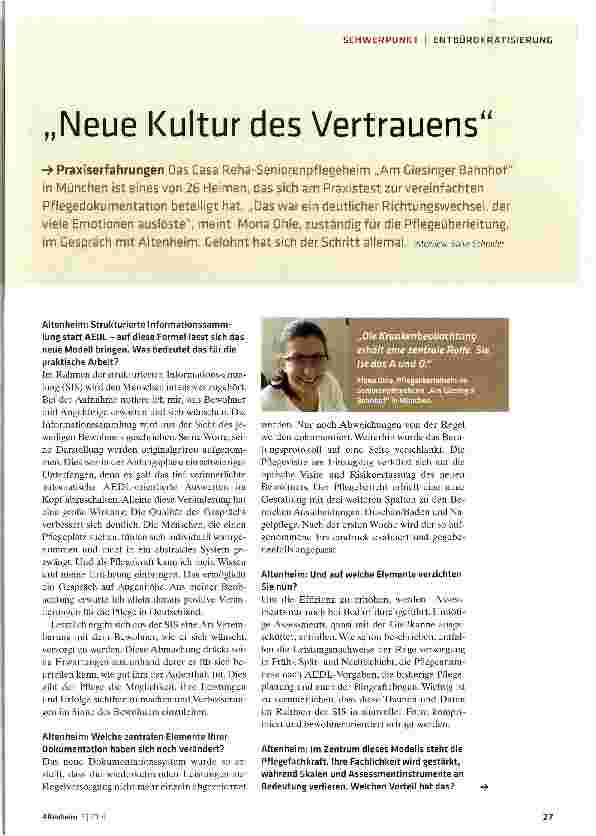 Vorschauseite 1: Neue Kultur des Vertrauens