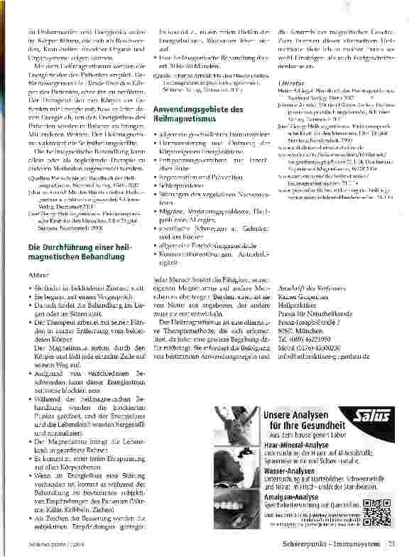 Vorschauseite 2: Heilmagnetische Behandlungen