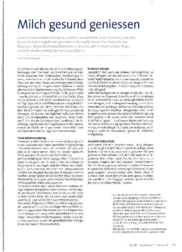 Vorschauseite 1: Milch gesund geniessen