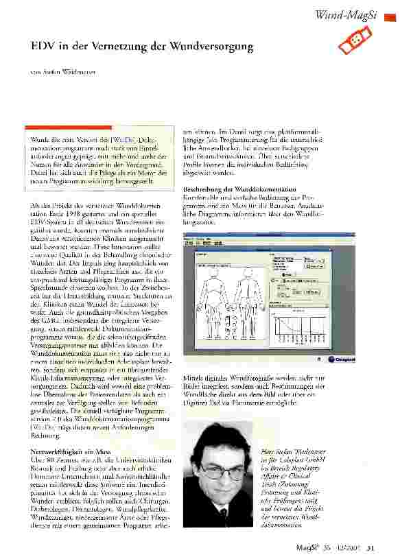 Vorschauseite 1: EDV in der Vernetzung der Wundversorgung