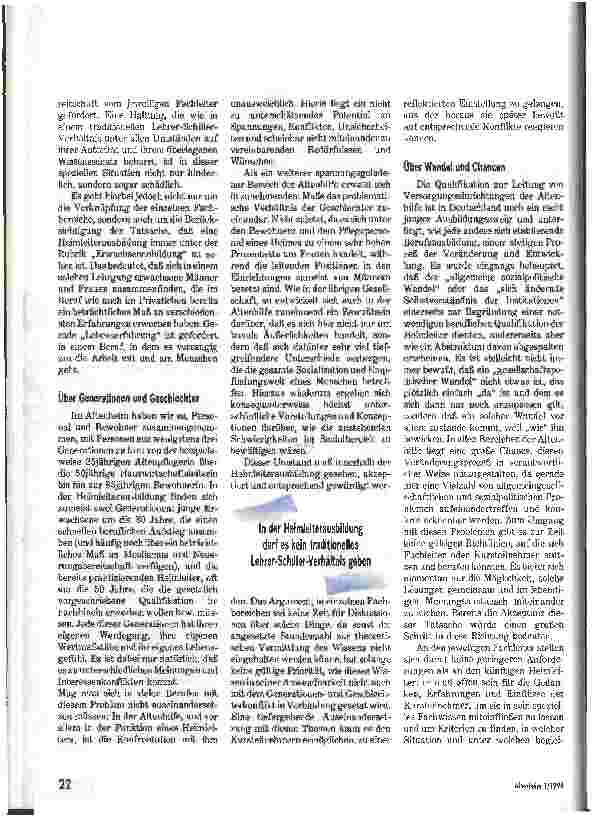 Vorschauseite 3: Mehr Demokratie erwünscht Heimleiterausbildung kritisch gesehen
