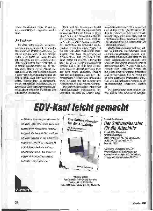 Vorschauseite 4: Mehr Demokratie erwünscht Heimleiterausbildung kritisch gesehen