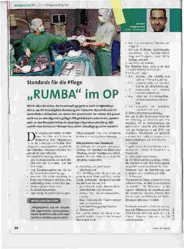 Vorschauseite 1: RUMBA im OPStandards für die Pflege