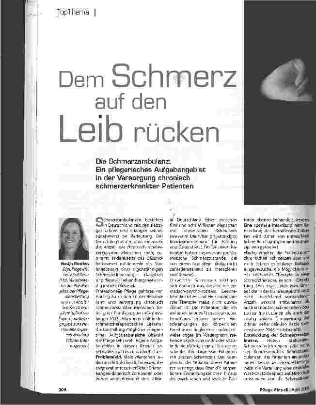 Vorschauseite 1: Dem Schmerz auf den Leib rücken
