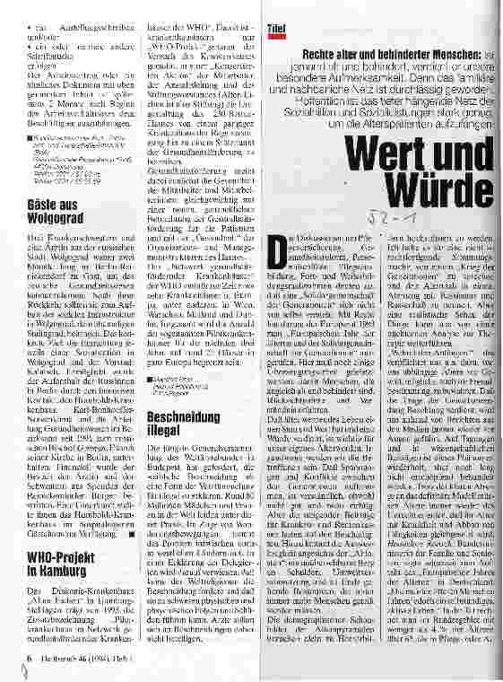 Vorschauseite 1: Wert und Würde Rechte alter und behinderter Menschen