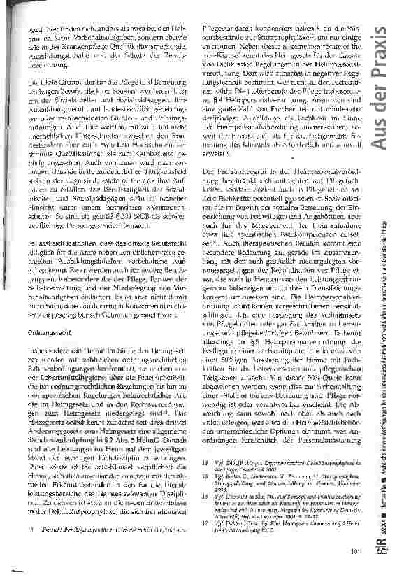 Vorschauseite 3: Rechtliche Rahmenbedingungen für den Einsatz und das Profil von Fachkräften in Einrichtungen und Diensten der Pflege Zugleich ein Beitrag zur Auslegung der §§ 4, 5 Heimpersonalver…