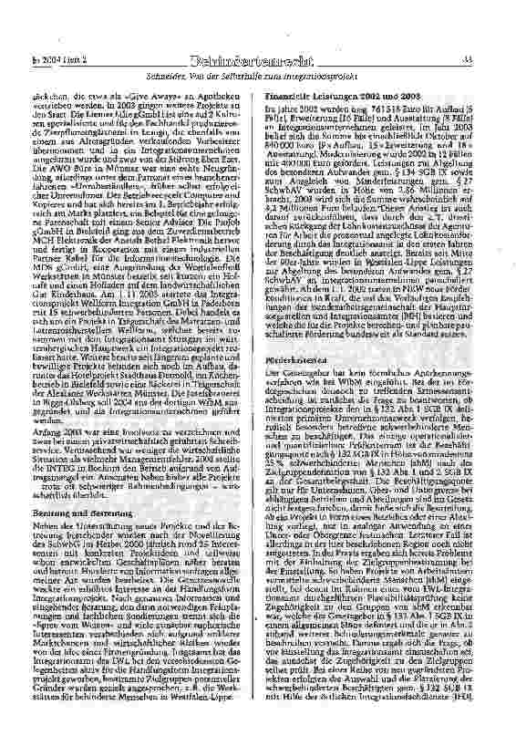 Vorschauseite 2: Von der Selbsthilfefirma zum IntegrationsprojektZur Förderpraxis bei Integrationsunternehmen gem. §§ 132 ff. SGB IX am Beispiel von Westfalen-Lippe
