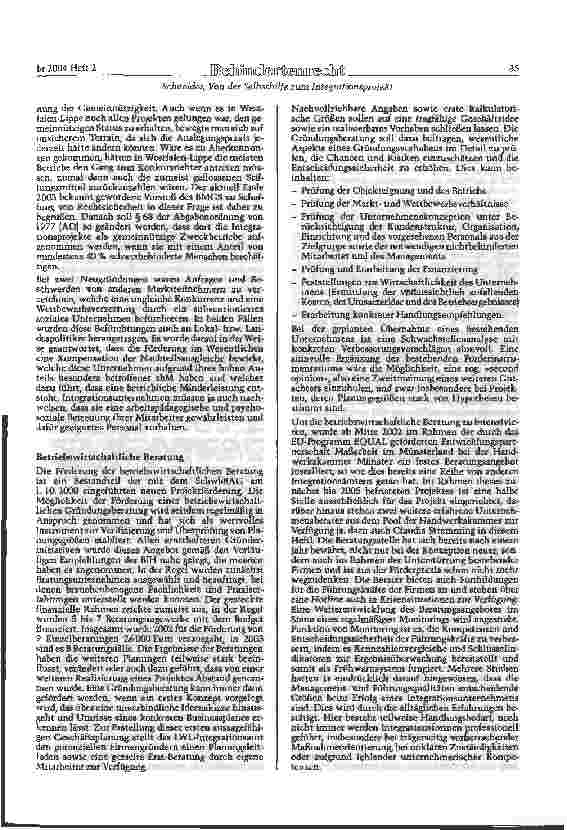 Vorschauseite 4: Von der Selbsthilfefirma zum IntegrationsprojektZur Förderpraxis bei Integrationsunternehmen gem. §§ 132 ff. SGB IX am Beispiel von Westfalen-Lippe
