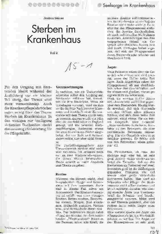 Vorschauseite 1: Sterben im Krankenhaus Teil 2