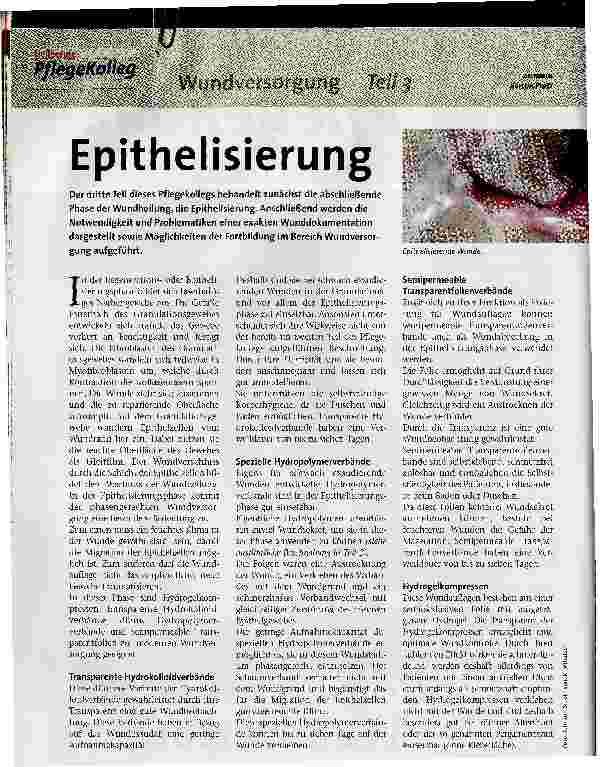 Vorschauseite 1: Epithelisierung