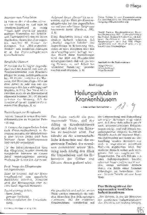 Vorschauseite 1: Heilungsrituale in Krankenhäusern von außen betrachtet
