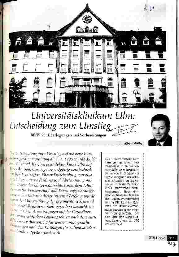 Vorschauseite 1: Universitätsklinikum Ulm: Entscheidung zum Umstieg