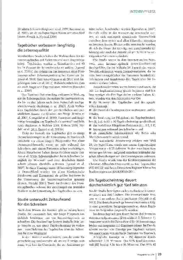 Vorschauseite 2: Gut investierte Zeit - Zeitaufwand für das Intensivtagebuch