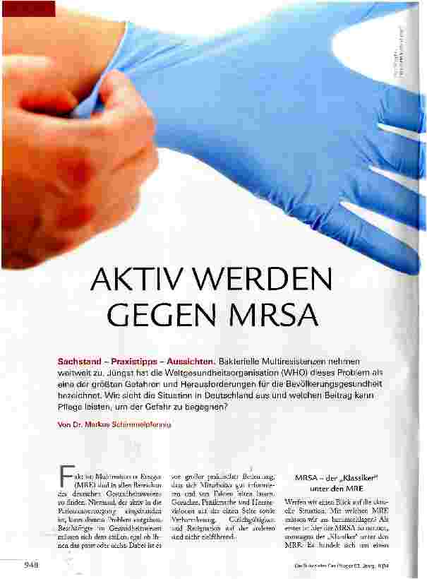 Vorschauseite 1: AKTIV WERDEN GEGEN MRSA