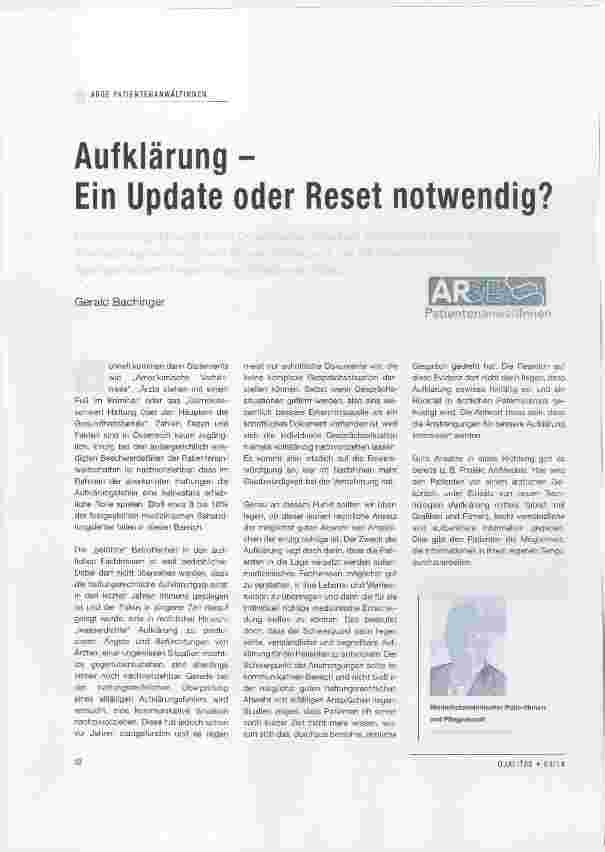 Vorschauseite 1: Aufklärung Ein Update oder Reset notwendig?