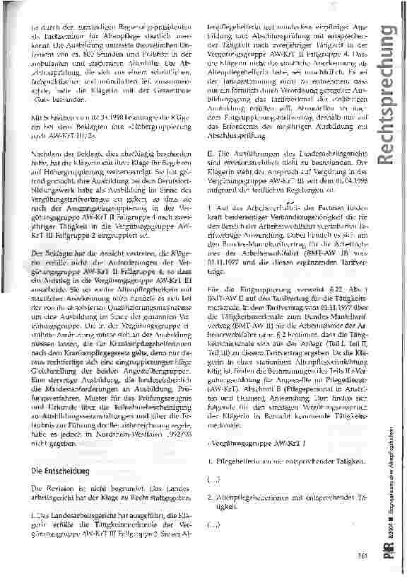 Vorschauseite 2: Eingruppierung einer Altenpflegehelferin Eingruppierung einer Altenpflegehelferin