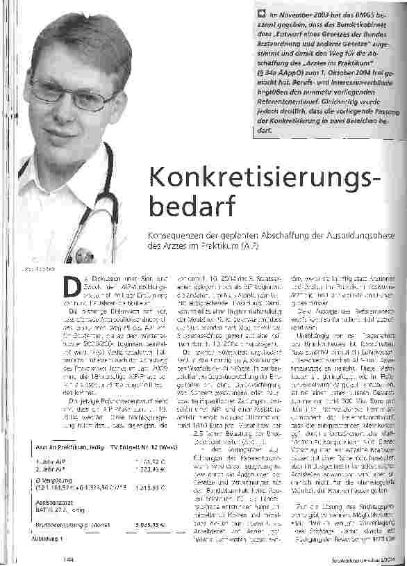 Vorschauseite 1: Konkretisierungsbedarf Konsequenzen der geplanten Abschaffung der Ausbildungsphase des Arztes im Praktikum (AiP)