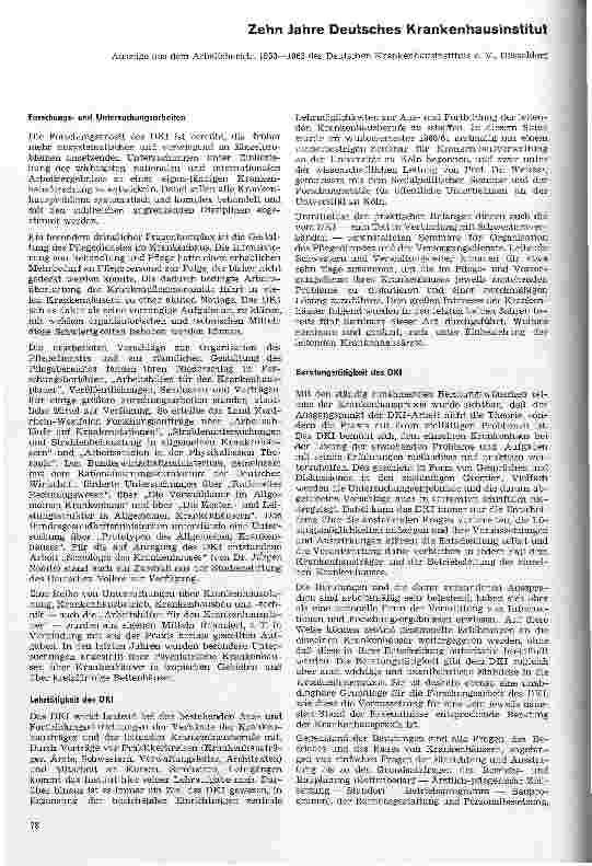 Vorschauseite 1: Zehn Jahre Deutsches Krankenhausinstitut