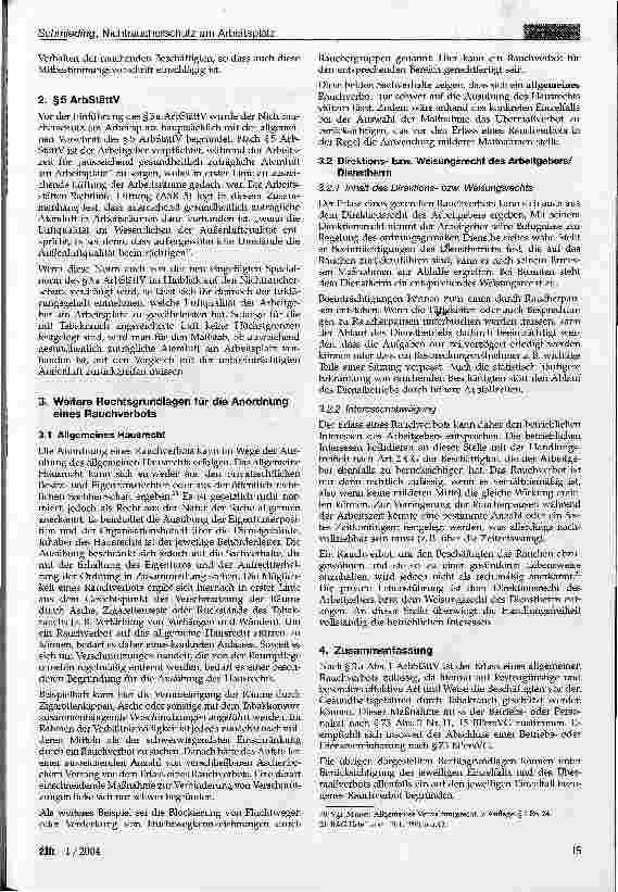 Vorschauseite 4: Nichtraucherschutz am Arbeitsplatz