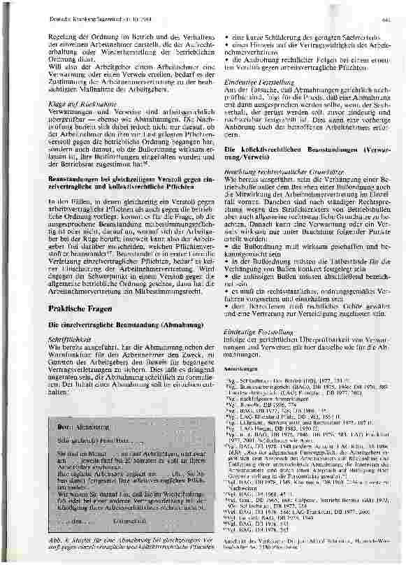 Vorschauseite 3: Beanstandungen von Leistungs-und Verhaltensmängel im Arbeitsverhältnis Rechtliche und praktische Hinweise für den Krankenhausbereich