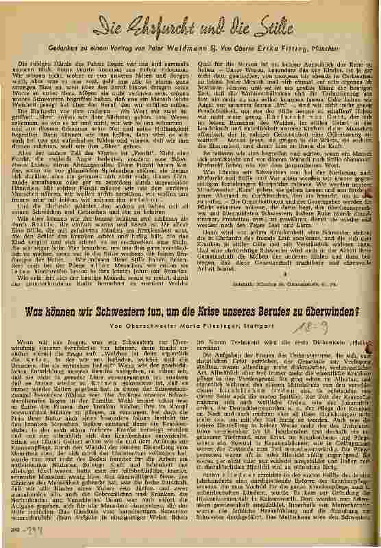 Vorschauseite 1: Was können wir Schwestern tun, um die Krise unseres Berufes zu überwinden?