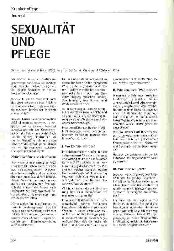 Vorschauseite 1: Sexualität und Pflege