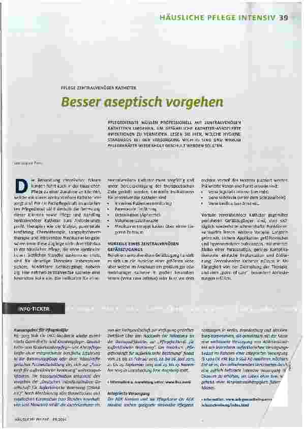 Vorschauseite 1: Besser aseptisch vorgehen