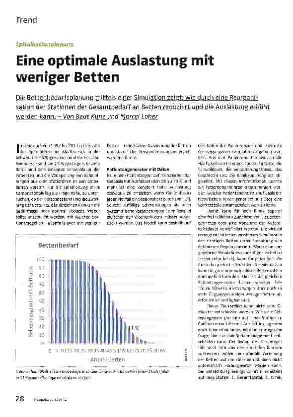 Vorschauseite 1: Eine optimale Auslastung mit weniger Betten