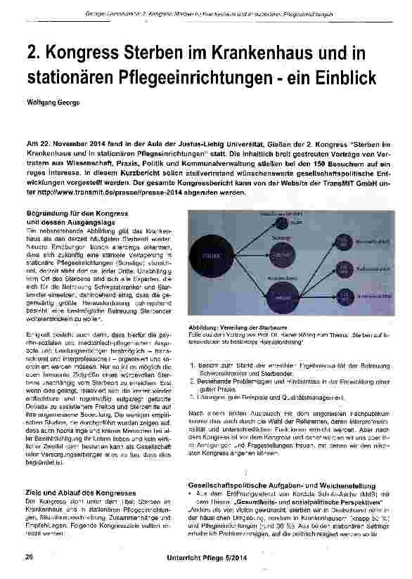 Vorschauseite 1: 2. Kongress Sterben im Krankenhaus und in stationären Pflegeeinrichtungen - ein Einblick
