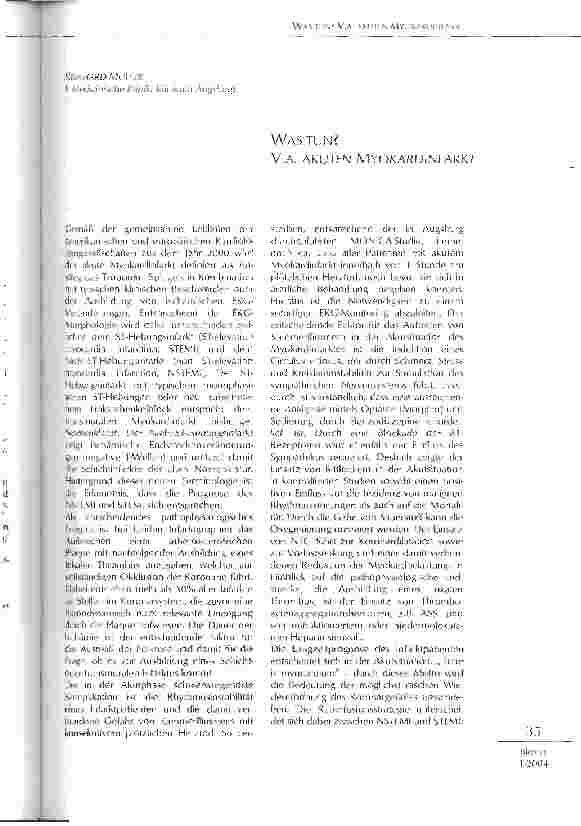 Vorschauseite 1: Was tun? V.A. akuten Myokardinfarkt