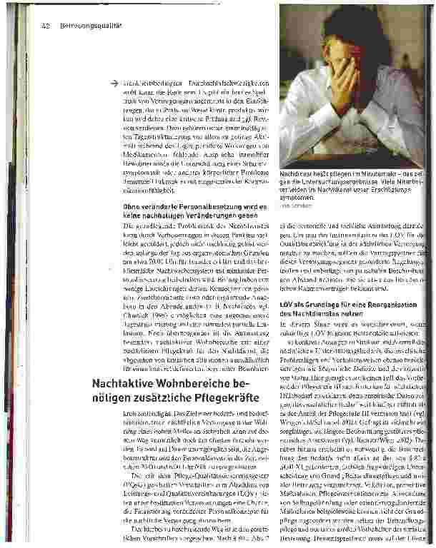 Vorschauseite 3: Nachtdienste detailliert dokumentierenLeistungsund Qualitätsvereinbarungen