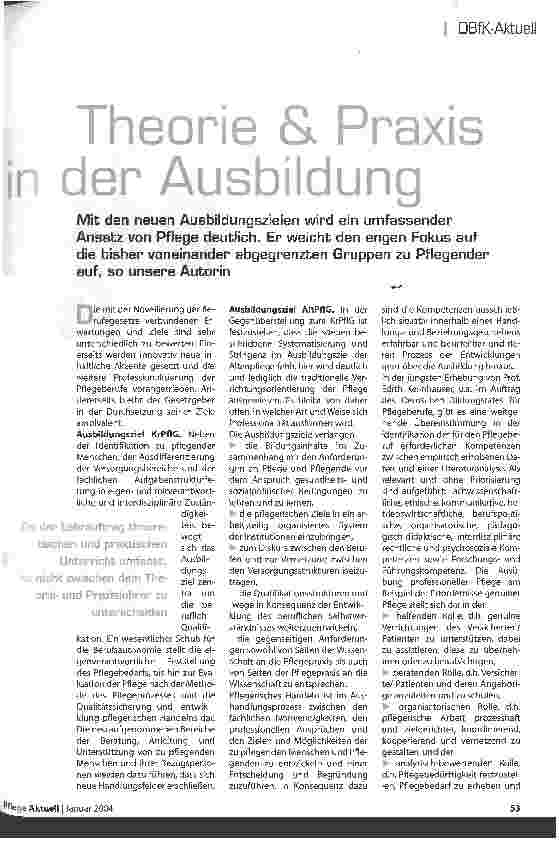 Vorschauseite 1: Theorie & Praxis in der Ausbildung