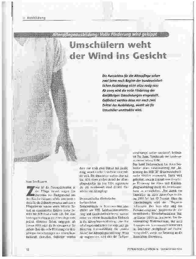 Vorschauseite 1: Umschülern weht der Wind ins Gesicht