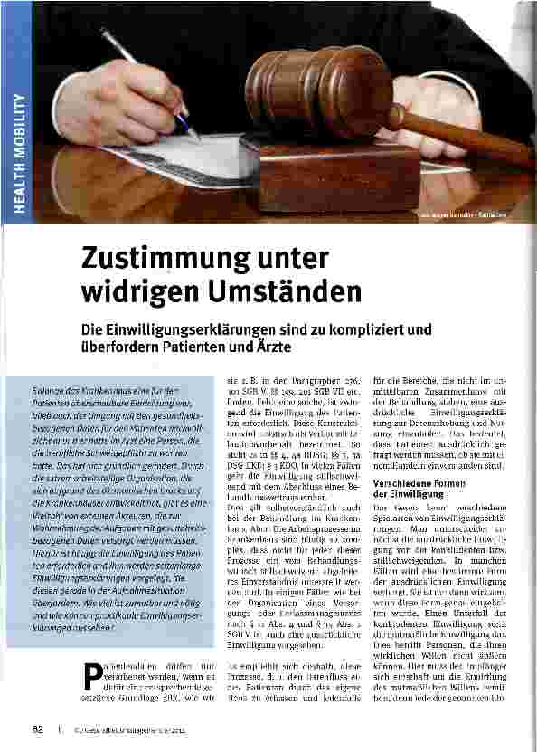 Vorschauseite 1: Zustimmung unter widrigen Umständen