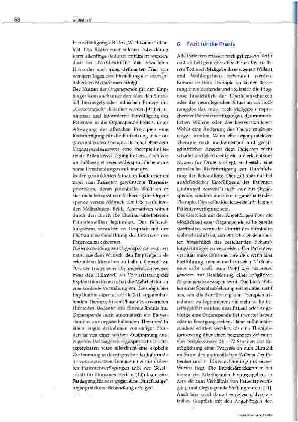 Vorschauseite 5: Ethisch-juristisches Minenfeld: Spender-/Organkonditionierung in Zeiten therapie-limitierender Patientenverfügungen