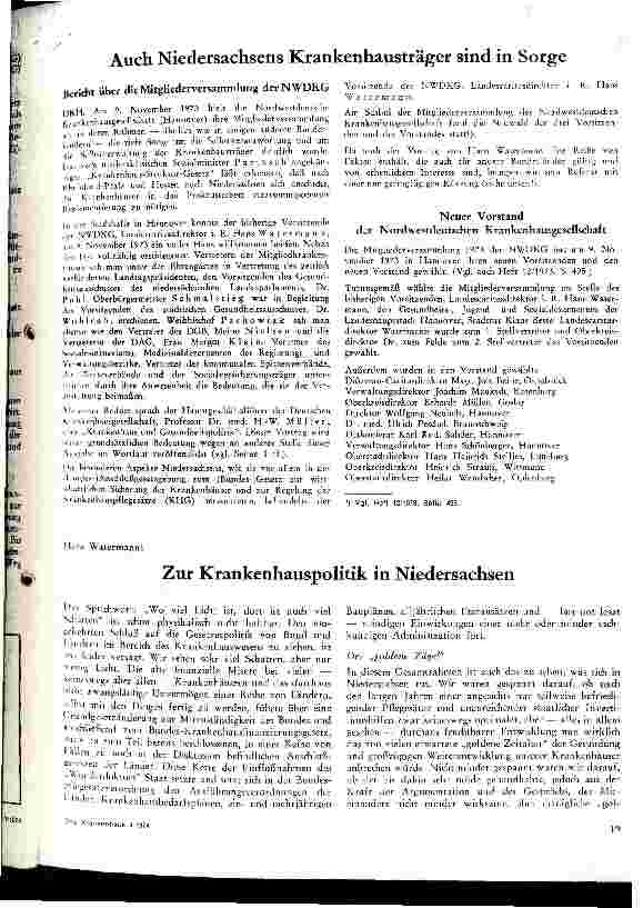 Vorschauseite 1: Zur Krankenhauspolitik in Niedersachsen