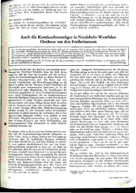 Vorschauseite 4: Zur Krankenhauspolitik in Niedersachsen