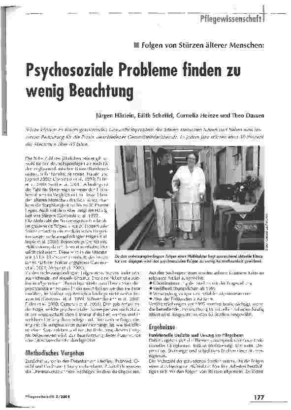 Vorschauseite 1: Psychosoziale Probleme finden zu wenig Beachtung