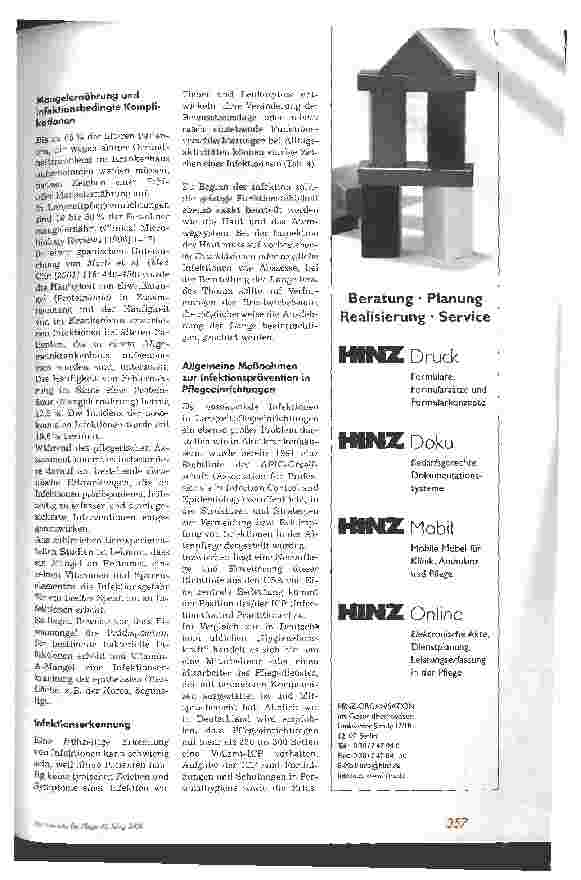 Vorschauseite 4: Infektiologische Erkrankungen bei alten Patienten am häufigsten Hygiene in der Geriatrie
