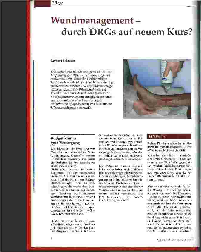 Vorschauseite 1: Wundmanagement - durch DRGs auf neuen Kurs?