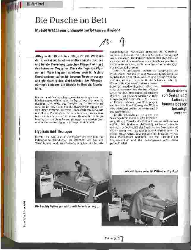 Vorschauseite 1: Die Dusche im Bett Mobile Wascheinrichtungen zur besseren Hygiene