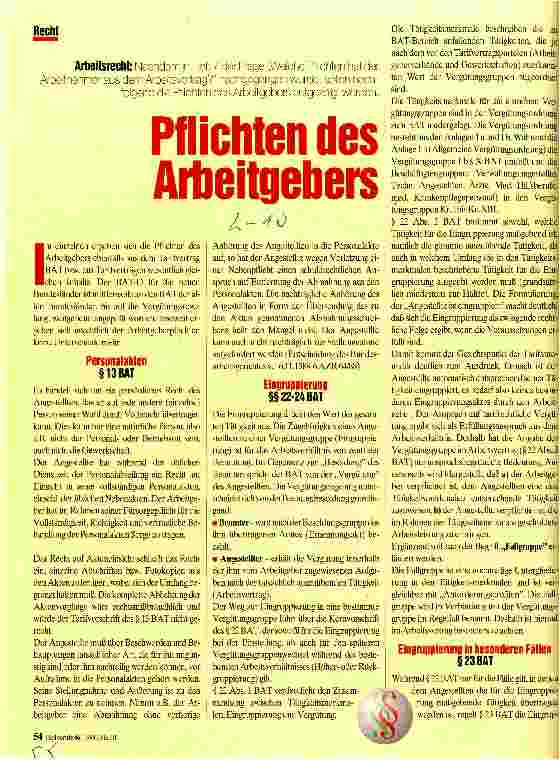 Vorschauseite 1: Pflichten des Arbeitgebers