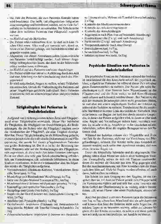 Vorschauseite 2: Manchmal komme ich mir wie im Gefängnis vor Umkehrisolation bei Patienten unter Zytostatikatherapie