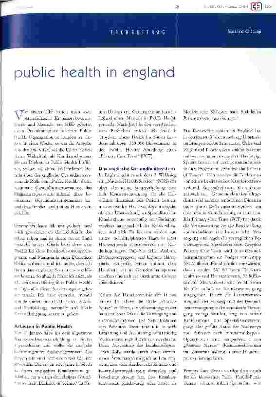 Vorschauseite 1: Public Health in England