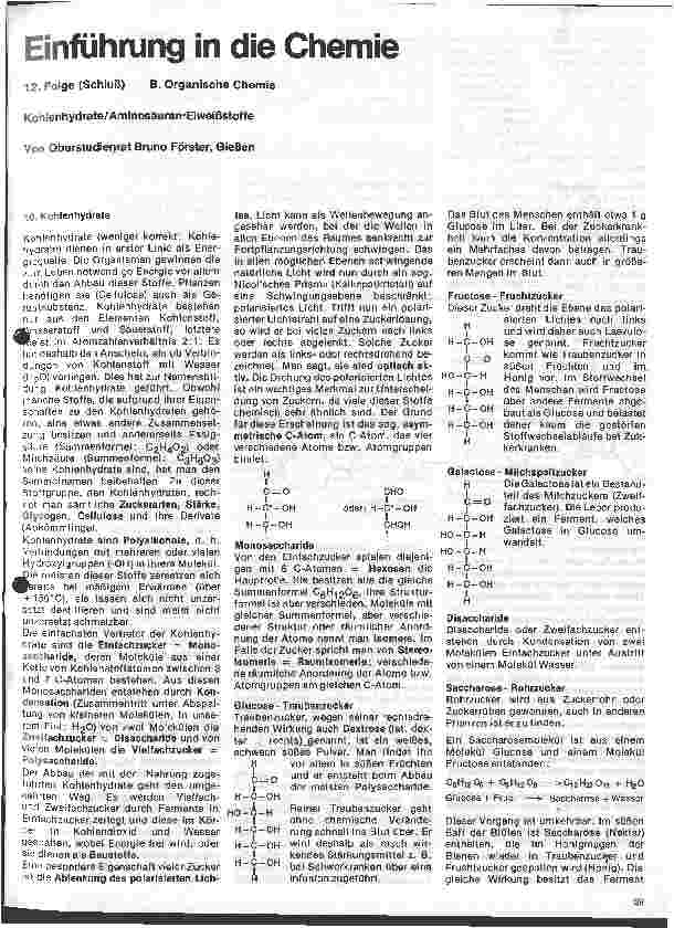 Vorschauseite 1: Einführung in die Chemie 1. Folge: B. Organische Chemie