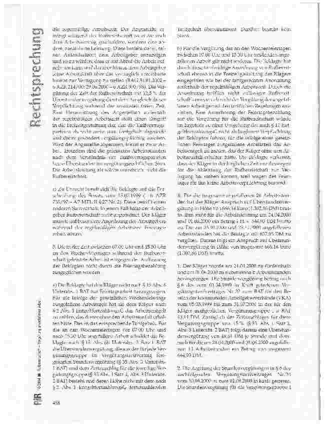 Vorschauseite 5: Rufbereitschaft - Vergütung angefallener Arbeit