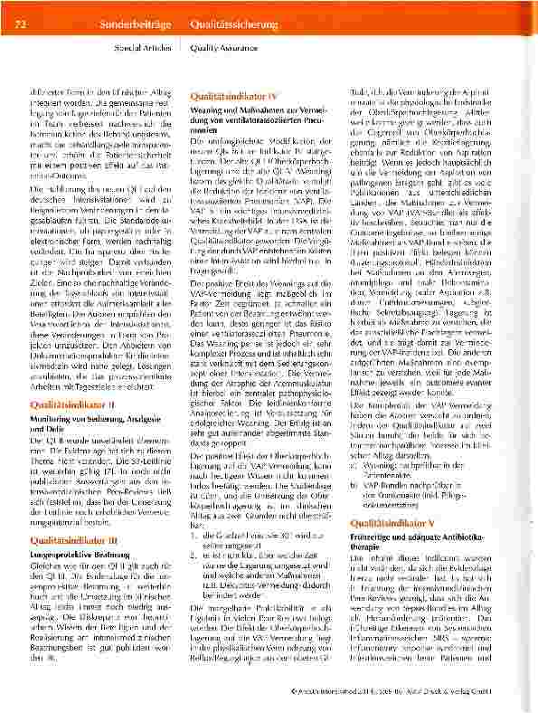 Vorschauseite 3: Intensivmedizinische Qualitätsindikatoren 2013