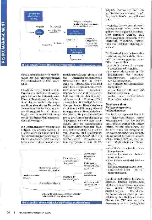 Vorschauseite 3: Risikomanagement ist Teil der UnternehmenssteuerungNutzung der Informationstechnologie zur Entwicklungeines Frühwarnsystems im Krankenhaus